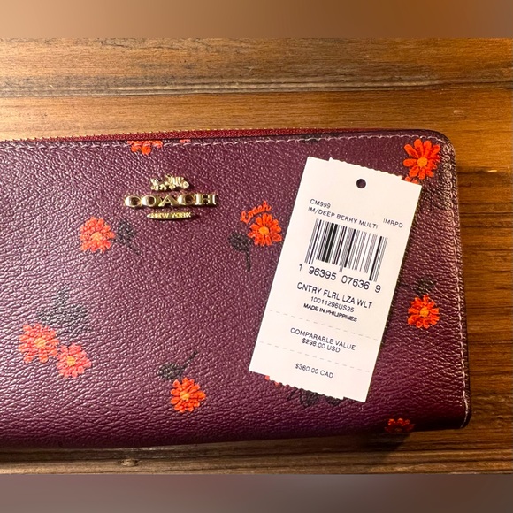 Coach Country Floral Phone Wallet w/ Wrist Strap - Picture 9 of 10